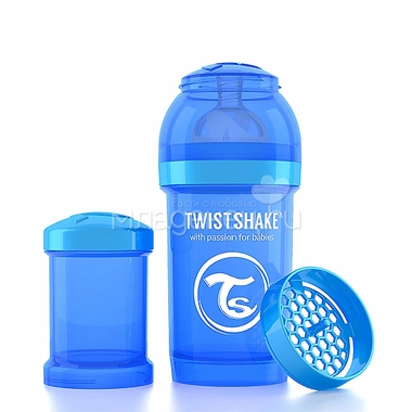 Бутылочка Twistshake 180 мл Антиколиковая (с 0 мес) синяя 2