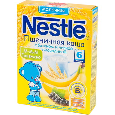 Каша Nestle молочная 250 гр Пшеничная с бананом и черной смородиной (с 6 мес) 0