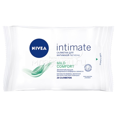 Салфетки для интимной гигиены NIVEA Intimate Natural 20 шт 0