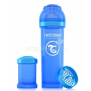 Бутылочка Twistshake 330 мл Антиколиковая (с 0 мес) синяя 0