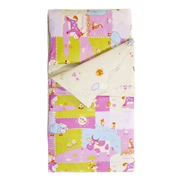 Комплект постельного белья Baby Nice сатин 100% хлопок Ферма (розовый, желтый, голубой)