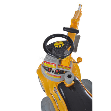Каталка ToysMax электрическая с пультом Экскаватор Yellow 1