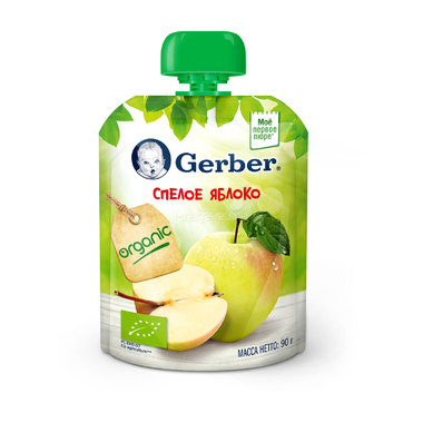 Пюре Gerber фруктовое 90 гр Спелое яблоко (1 ступень) 0