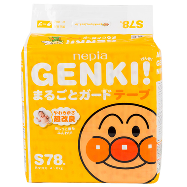 Подгузники Genki 4-8 кг (78 шт) Размер S 0