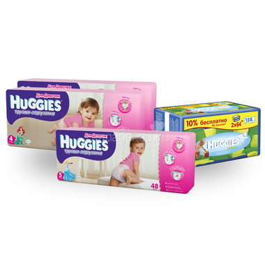 Набор Huggies для девочек Великолепный трусики-подгузники Размер 4-5 0