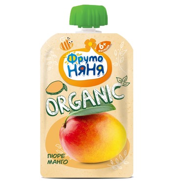 Пюре Фрутоняня Organic фруктовое 90 гр Манго (с 6 мес) 0