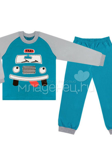 Комплект для мальчика Детская радуга: джемпер и брюки, цвет бирюза  2