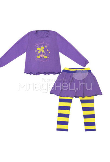 Комплект для девочки туника и лосины Детская радуга цвет фиолетовый  0