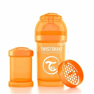 Бутылочка Twistshake 180 мл Антиколиковая (с 0 мес) оранжевая 2