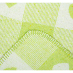 Одеяло Споки Ноки хлопковое подарочная упаковка Сердечки в квадратах Салатовый