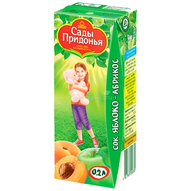 Сок Сады Придонья 200 мл (тетрапак) Яблочно-абрикосовый с мякотью (с 5 мес) 0