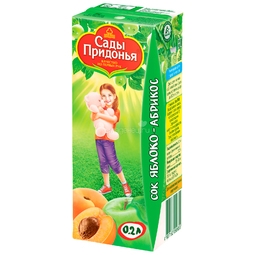 Сок Сады Придонья 200 мл (тетрапак) Яблочно-абрикосовый с мякотью (с 5 мес)