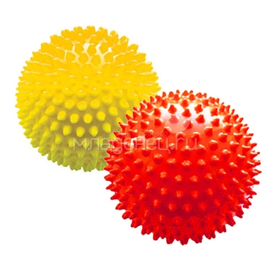 Набор мячей ежиков МалышОК 12 см (в подарочной упаковке) Красный и Желтый 1