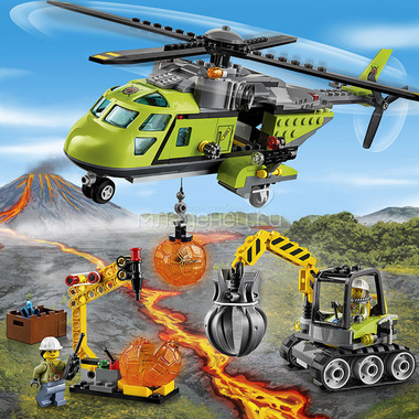 Конструктор LEGO City 60123 Грузовой вертолет исследователей вулканов 3