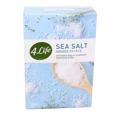 Соль 4 LIFE Крупная йодированная (картон) 0