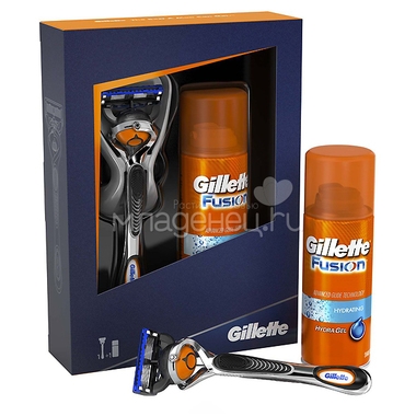 Подарочный набор Gillette Fusion ProGlide Flexball Бритва с 1 сменной кассетой + гель для бритья увлажняющий 75 мл 1