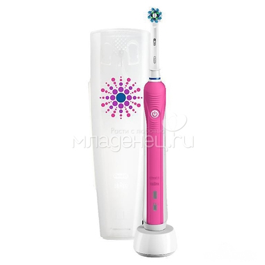 Зубная щетка электрическая Oral-B PRO 750 Cross Action розовая 2