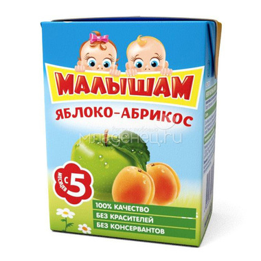 Нектар Малышам 200 мл (тетрапак) Яблочно-абрикосовый с мякотью (с 5 мес) 0