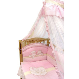 Комплект в кроватку Золотой Гусь Лапушки 8 предметов Розовый