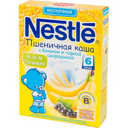 Каша Nestle молочная 250 гр Пшеничная с бананом и черной смородиной (с 6 мес)