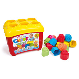Мягкий конструктор Baby Clemmy Корзина Сортер: 1 корзина + 18 мягких кубиков разной формы