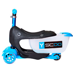 Каталка-самокат 3в1 Y-SCOO Mini Jump&Go со светящими колесами Aqua