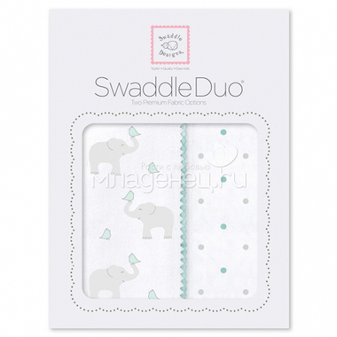 Набор пеленок SwaddleDesigns Swaddle Duo SC Elephant/Chickies 0