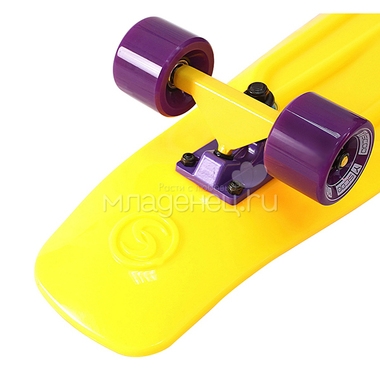 Скейтборд Y-SCOO Big Fishskateboard 27" винил 68,6х19 с сумкой Yellow/Dark Purple 3