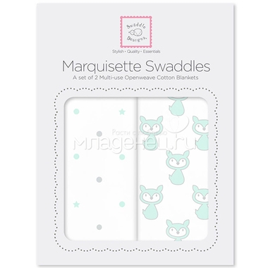 Наборы пеленок SwaddleDesigns Marquisette 2-Pack Little Fox Dottie Star 0
