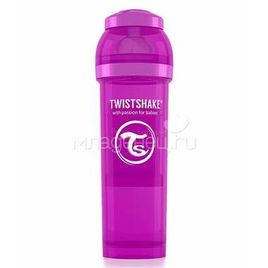Бутылочка Twistshake 330 мл Антиколиковая (с 0 мес) фиолетовая 1