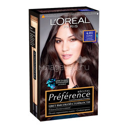 Краска для волос L&#039;Oreal Preference париж глубокий каштан (тон 4.01)