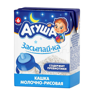 Каша Агуша Засыпай-ка молочная 200 гр Рисовая (с 6 мес) 0