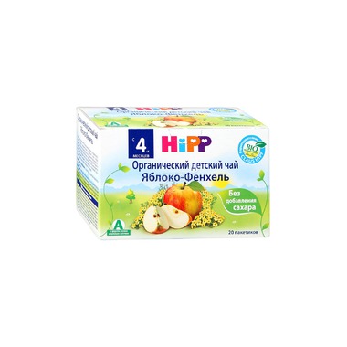 Чай детский Hipp органический 30 гр (20 пакетиков) Яблоко фенхель (с 4 мес) 0