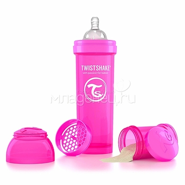 Бутылочка Twistshake 330 мл Антиколиковая (с 0 мес) розовая 3