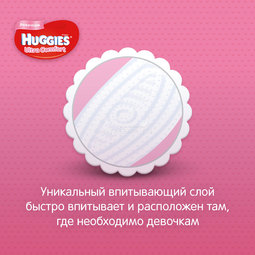 Подгузники Huggies Ultra Comfort Giga Pack для девочек 10-16 кг (68 шт) Размер 4+