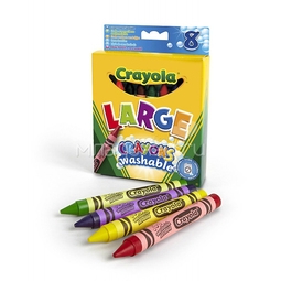 Карандаши восковые Crayola 8 больших смываемых мелков
