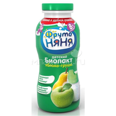 Напиток кисломолочный ФрутоНяня Биолакт 200 мл Яблоко груша 2,9% (с 8 мес) 0