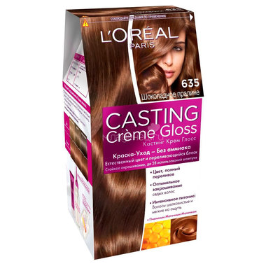 Крем-Краска для волос L'Oreal Сasting Creme Gloss Шоколадный пралин (тон 635) 0