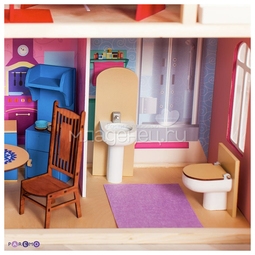 Кукольный домик PAREMO Муза: 16 предметов мебели, лестница, лифт, качели
