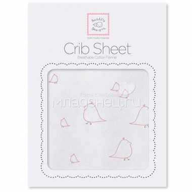 Простынь SwaddleDesigns Fitted Crib Sheet Pink Chickies 0