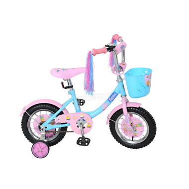 Велосипед 12" Navigator Peppa Pig Розовый/Голубой с корзинкой 0