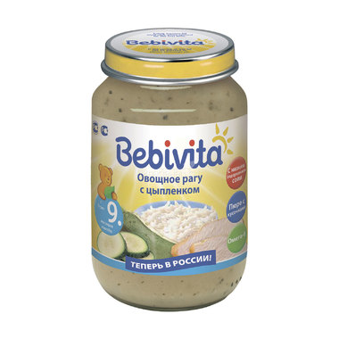 Пюре Bebivita овощи с мясом 190 гр Овощное рагу с цыпленком (с 9 мес) 0