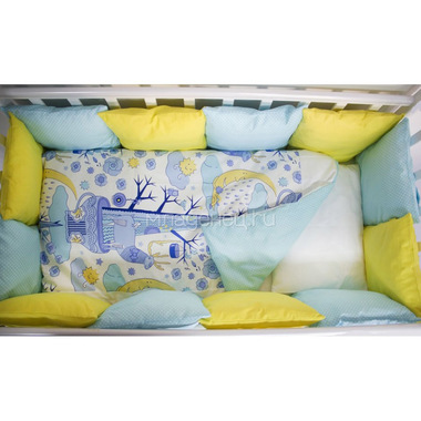 Комплект в кроватку ByTwinz с бортиками-подушками 6 предметов Северное сияние 2