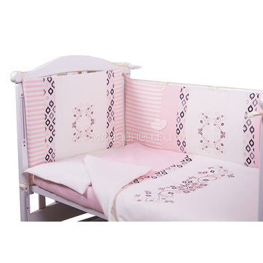 Комплект в кроватку Bambola 6 предметов Сладкие Сны Розовый 1