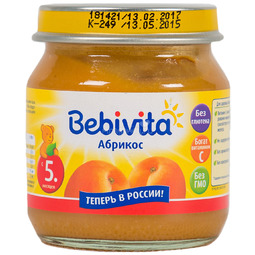 Пюре Bebivita фруктовое 100 гр Абрикос (с 5 мес)