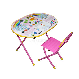 Набор мебели стол и стул Дэми Овал Блокнот Розовый