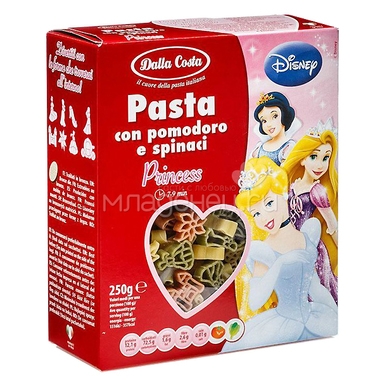 Макаронные изделия Disney Дисней Фигурные Принцесса (со шпинатом и томатами) 250 гр 0