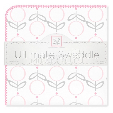 Пеленка фланелевая SwaddleDesigns Ultimate Lolli Fleur Pink 0