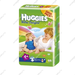 Подгузники Huggies Ultra Comfort Mega Pack 10-16 кг (68 шт) Размер 4+
