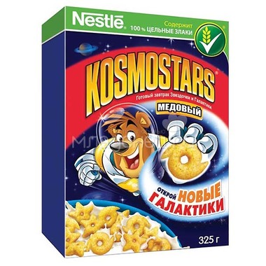 Готовые завтраки Nestle 325 гр. Kosmostars медовый (Звездочки и ракеты) 0